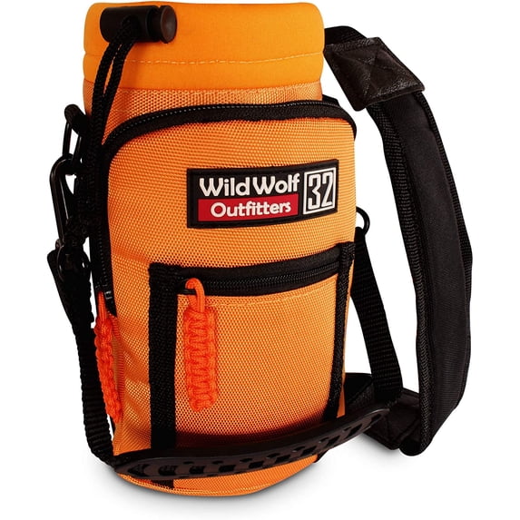WILD WOLF OUTFITTERS Water Bottle Holder Insulative (32 oz, Orange)