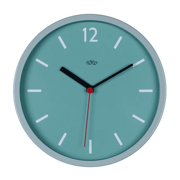 WILD WOOD Vintage Wall Clock, French Blue 12 Inch Round Minimalist Clock