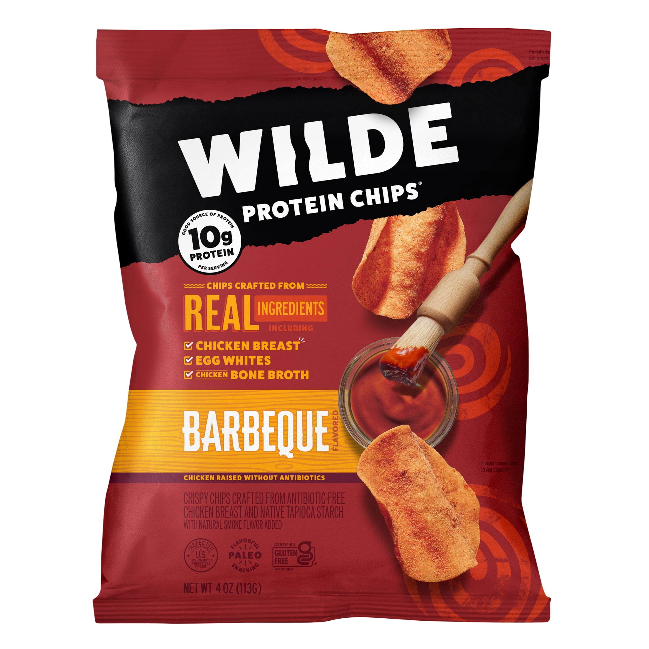 WILDE Protein Chips Barbeque 4.0oz, Plastic Bag