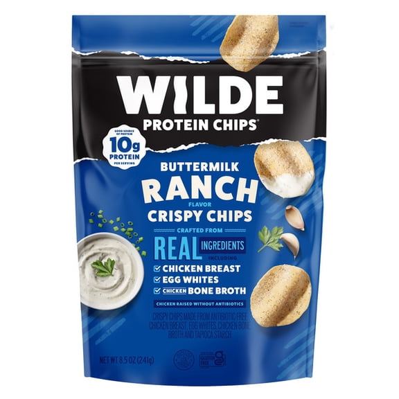 WILDE Protein Chips Buttermilk Ranch Flavor Crispy Chips High Protein 8.5 oz