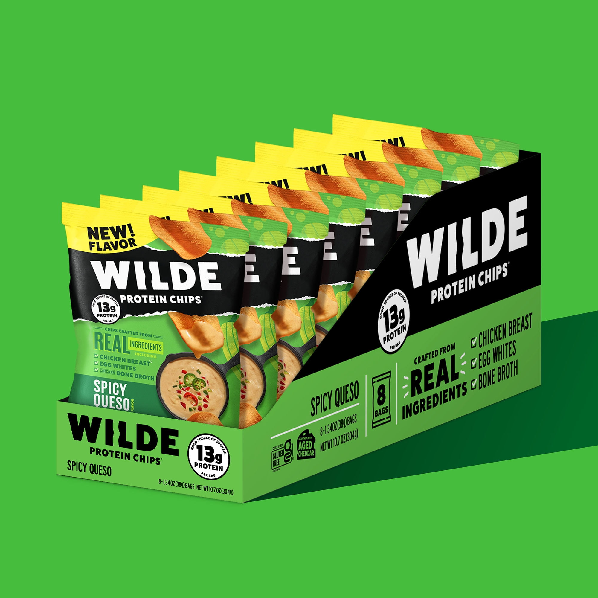 WILDE Protein Chips Spicy Queso 1.34oz (8-1.34oz)