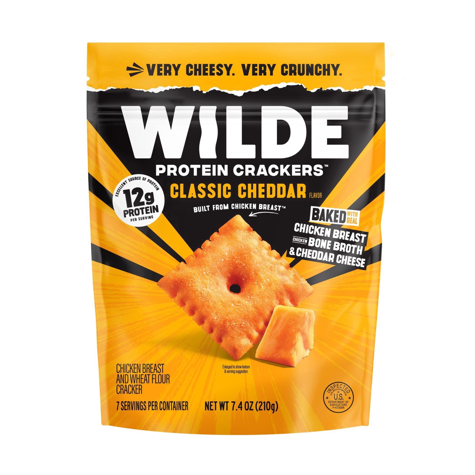WILDE Protein Crackers Classic Cheddar, 7.4 oz.