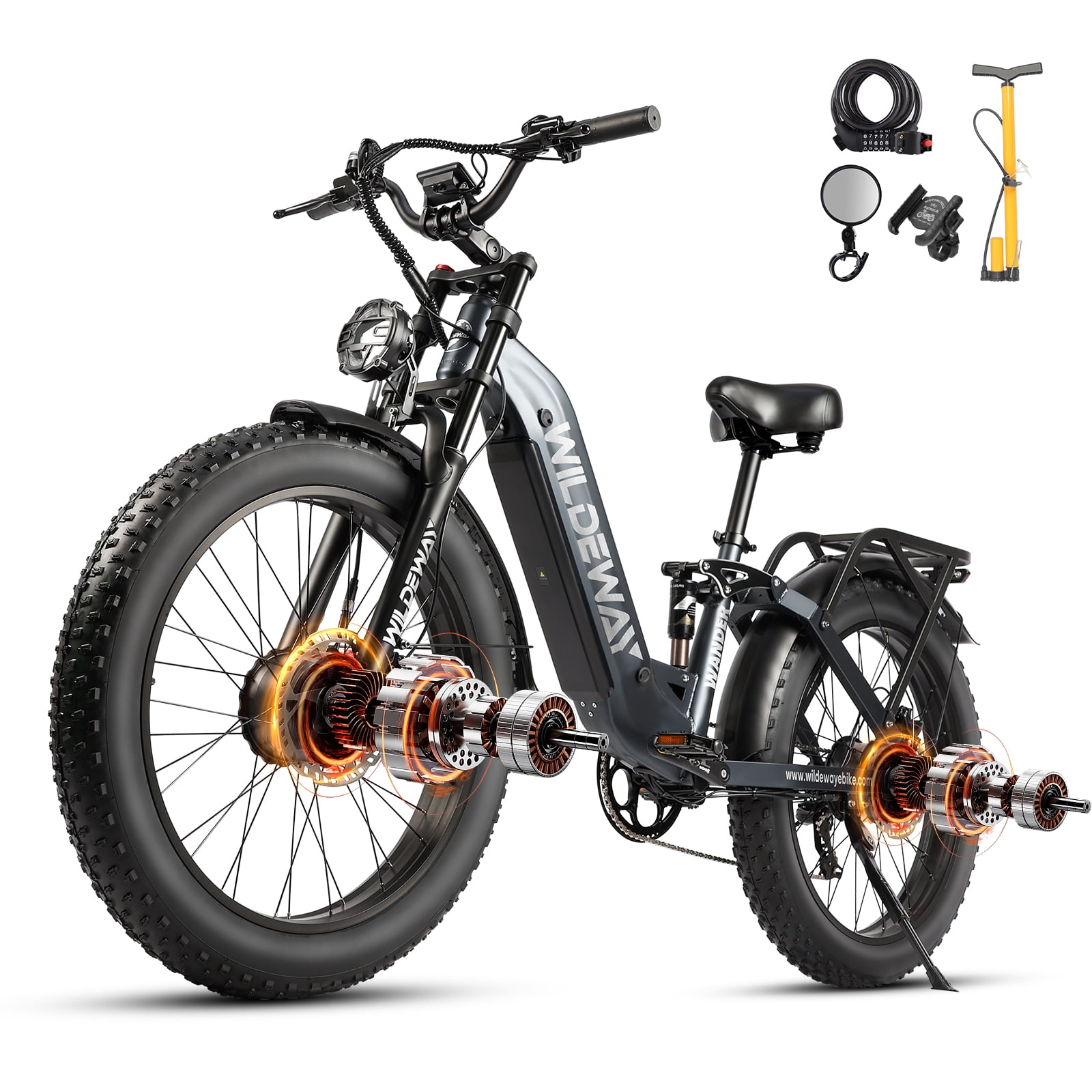 WILDEWAY Dual Motors 2600W Electric Bike for Adult 26'' UL2849 48V