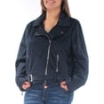 thumbnail image 1 of WILDFLOWER Womens Navy Faux Suede Zippered Motorcycle Jacket S, 1 of 2