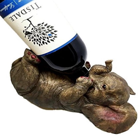 WILDLIFE SAFARI ELEPHANT WINE HOLDER KITCHEN DECORATION SCULPTURE STATUE