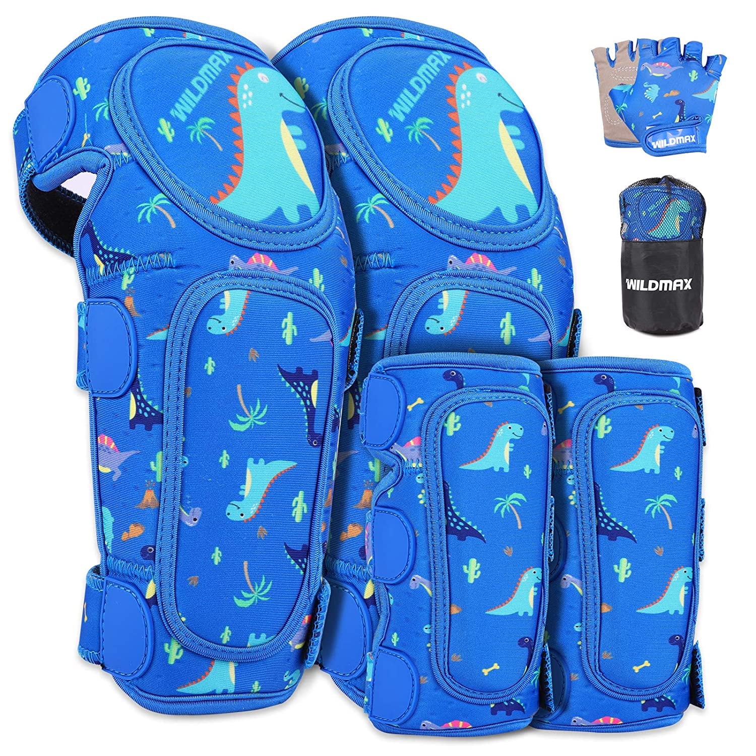 WILDMAX Kids Soft Knee Pads & Elbow Pads & Wrist Glovers 6 in 1 Set