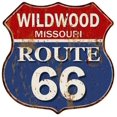 thumbnail image 1 of WILDWOOD, MISSOURI Route 66 Shield Metal Sign Man Cave Garage 211110013079, 1 of 1