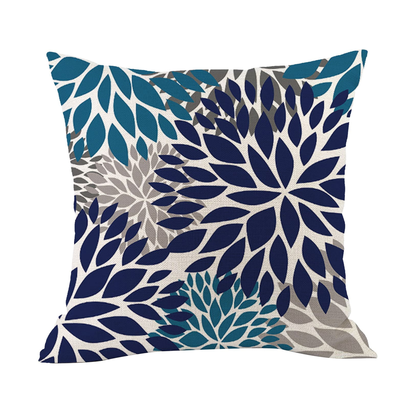 WILEQEP Blue Pillow Covers 18x18 Set Of 4 Grey Decorative Throw Pillow