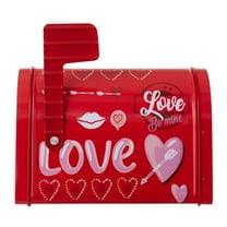 WILEQEP Valentine Tin Mailbox Valentine Ornament Toy Mailbox Play Mailbox Valentine's Boxes For Kids Valentine's Day Greeting Card Exchange Gifts Cookie Candy Storage Classroom Party Gift