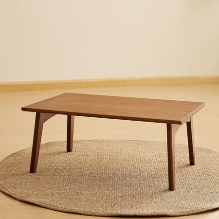 WILK Multipurpose Bamboo Foldable Small Table - Folding Floor Desk, Foldable Coffee Table,Low Tea Table No Assembly Required, for Outdoor,The Floating Window, Tatami, Living Room,Tea Room, Balcony