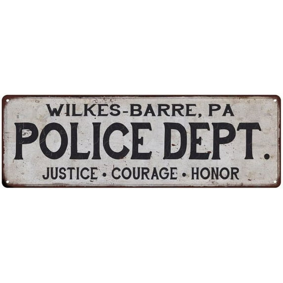 WILKES-BARRE, PA POLICE DEPT. Home Decor Metal Sign Gift 8x24 108240012915