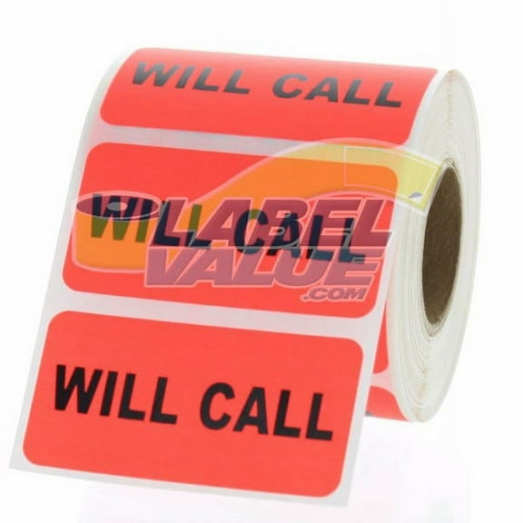 WILL CALL Inventory Labels 2" x 1"