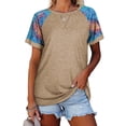 thumbnail image 1 of WILLBEST 3/4 Length Sleeve Womens Tops Plus Size Cotton Womens Fashion Blouse Cute Lace Top Short Sleeve Tunic T Shirt, 1 of 7
