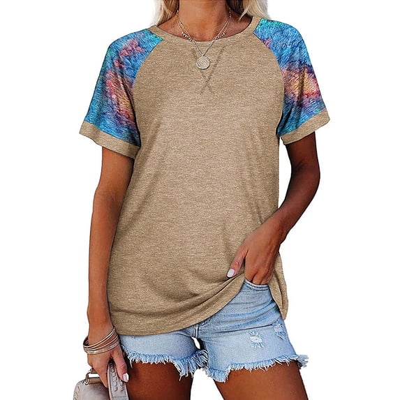 WILLBEST 3/4 Length Sleeve Womens Tops Plus Size Cotton Womens Fashion Blouse Cute Lace Top Short Sleeve Tunic T Shirt