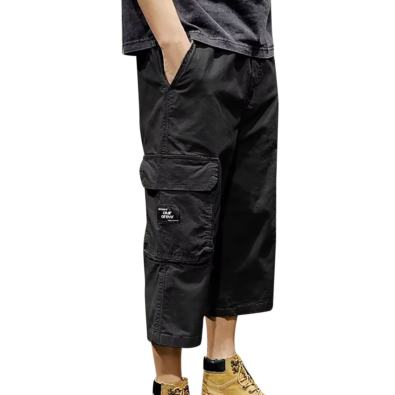 WILLBEST Cargo Pants Men Elastic Ankles Mens Casual Waist Color Sports
