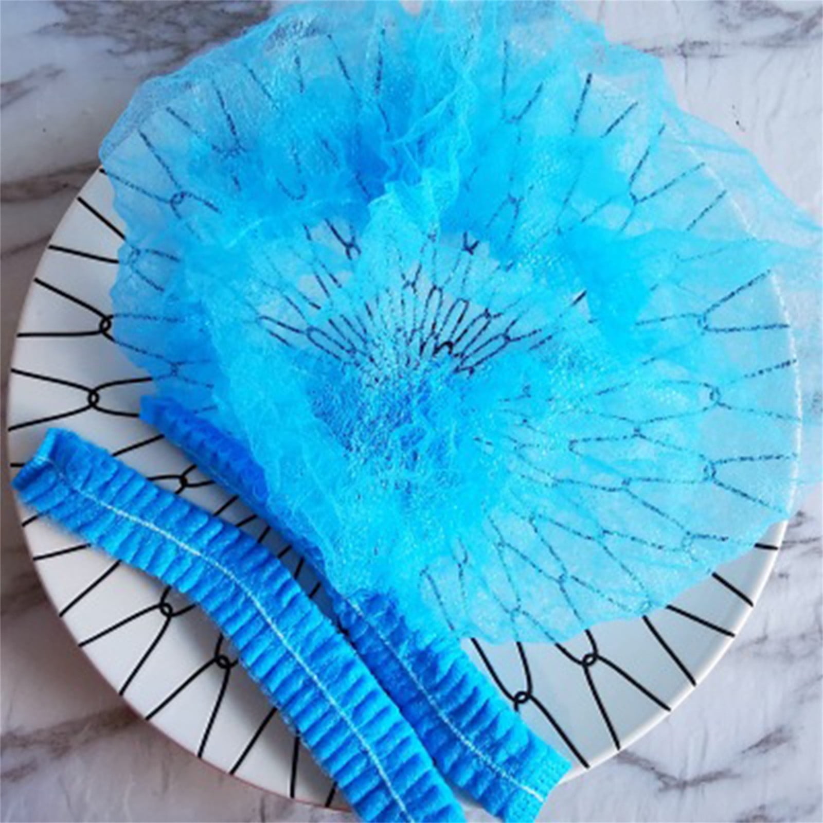 WILLBEST Cowboy Hats for Men Bulk 100Pcs Disposable Blue Hair Nets/Caps