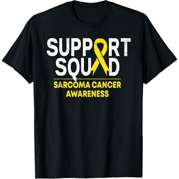 men and women can wear,Support Squad Sarcoma Cancer Awareness Yellow Ribbon Team T-Shirt
