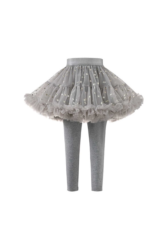 WILLBEST Girls Clothes Little Girls Footless Leggings with Tutu Ruffle Skirt Stretchy Pantskirt 3368