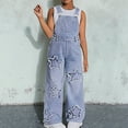 thumbnail image 1 of WILLBEST Girls' Pants & Capris Girls Denim Overalls with Star Casual Wide Leg Jumpsuit for Teen Girls Comfortable Summer Fall Outfit, 1 of 4
