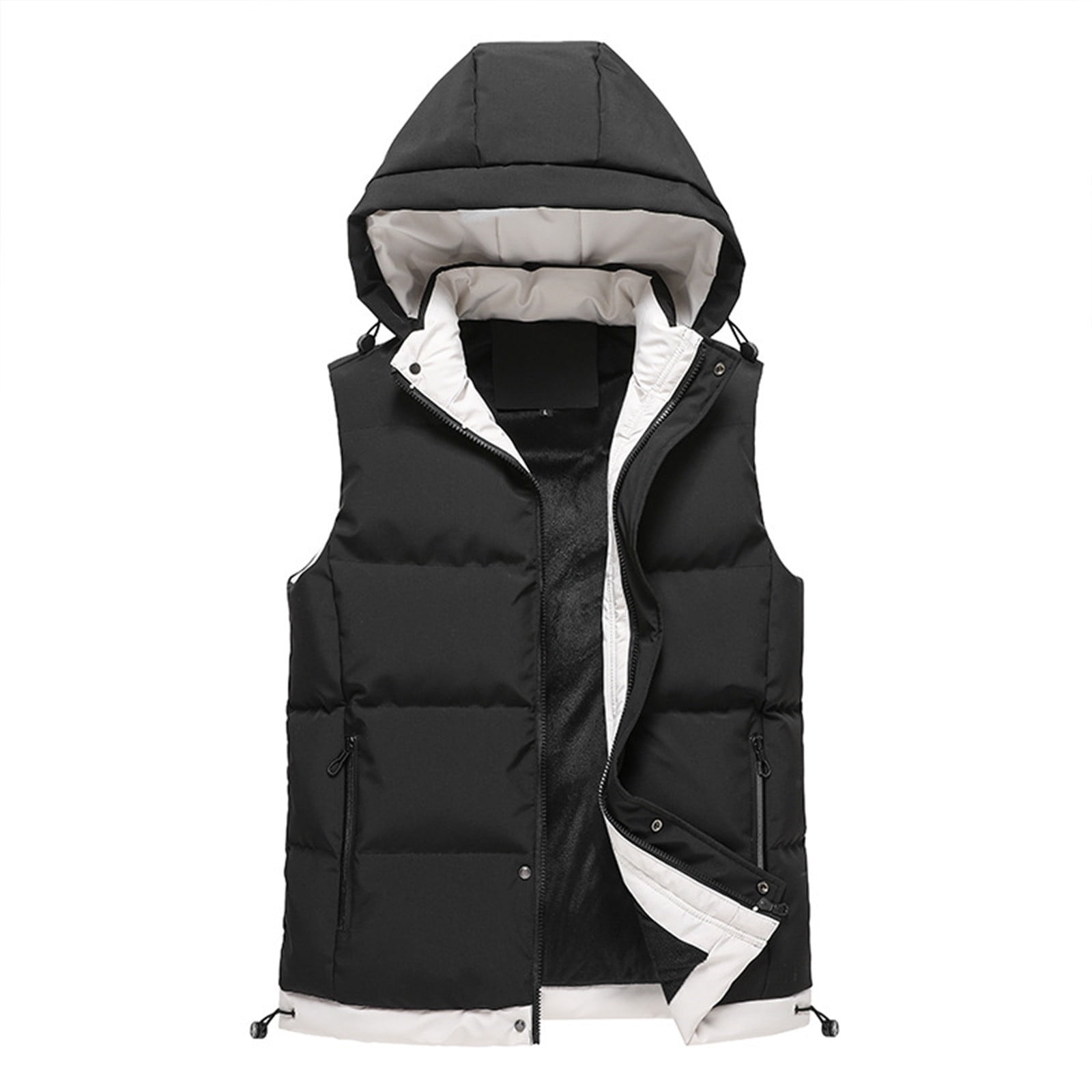 WILLBEST Jackets for Men Male Autumn and Winter Hooded Vest Jacket ...
