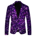thumbnail image 1 of WILLBEST Jackets for Men Men's 3D Sequin Jacket Printed Pocket Lapel Button Up Jacket Style Three, 1 of 2