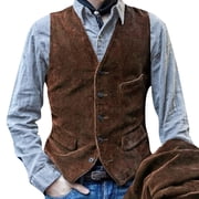 WILLBEST Jackets for Men Mens British Style Workwear Corduroy Vest Retro Vest Casual Coat