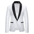 thumbnail image 1 of WILLBEST Jackets for Men Men's Courtly Style Dark Textured Stylish One Button with Slim Fit, 1 of 4