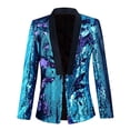 thumbnail image 1 of WILLBEST Jackets for Men Men's Performance Silver Sequin Male Stage Performance Slim Fit Jacket, 1 of 3