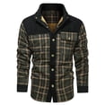 thumbnail image 1 of WILLBEST Jackets for Men Men's Winter Wool Lined Flannel Plaid Shirt Jacket with Button Hooded Long Sleeved Jacket, 1 of 2