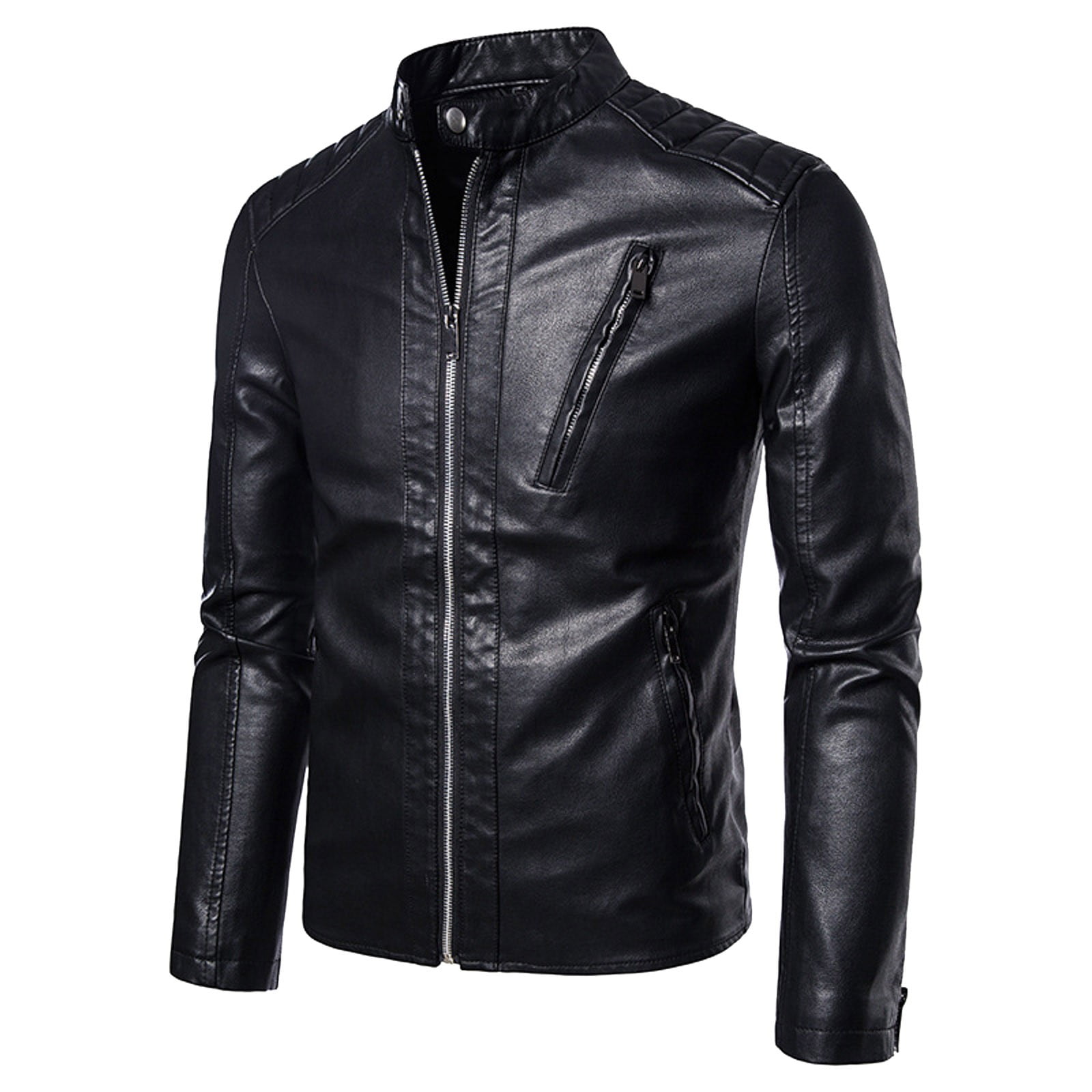 WILLBEST Jackets for Men Mens Autumn and Winter Leather Casual Coat ...