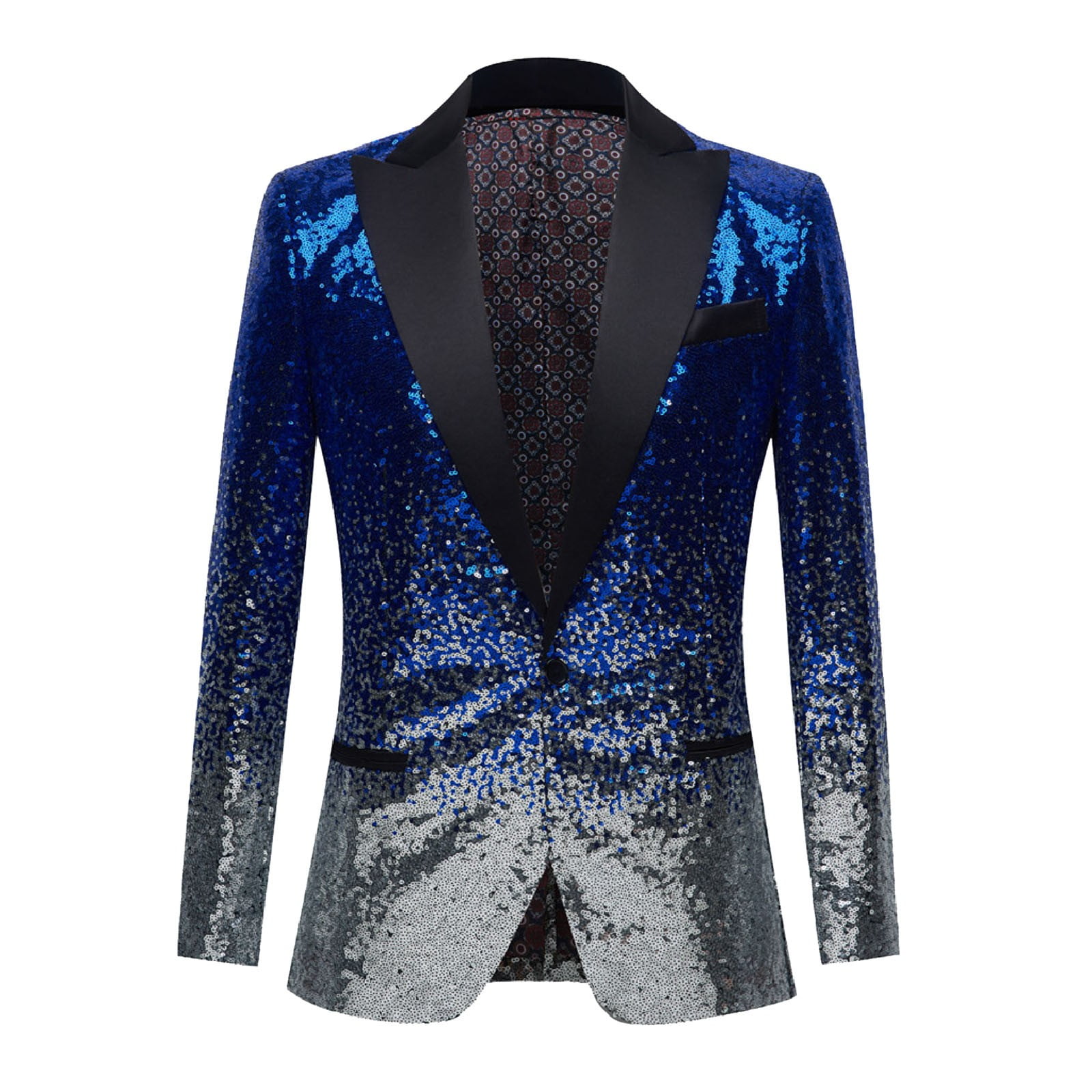 WILLBEST Jackets for Men Mens Gradient Sequin New Performance Emcee ...