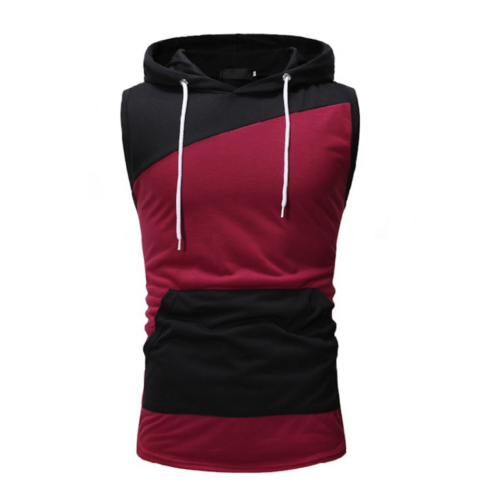 WILLBEST Men Tank Tops Men's Workout Hooded Tank Tops Sleeveless Gym Hoodies Bodybuilding Muscle