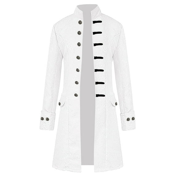 WILLBEST Mens Jackets Lightweight Plus Size Men Winter Warm Vintage Tailcoat Jacket Overcoat Outwear Buttons Coat