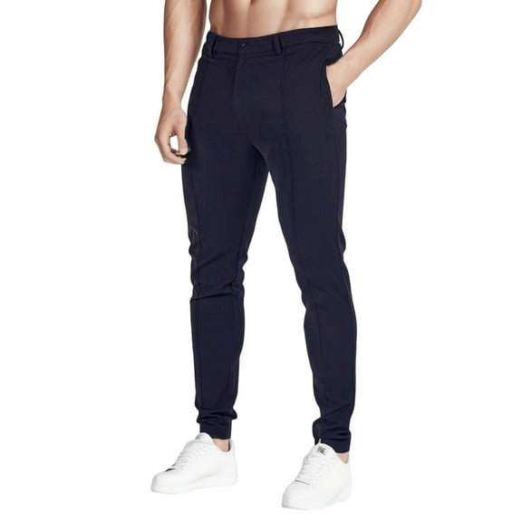 WILLBEST Mens Pants Slim Fit Stretch 34X29 Mens Four Seasons Solid Color Slim Straight Leg Athletics Pants Long Casual Pants