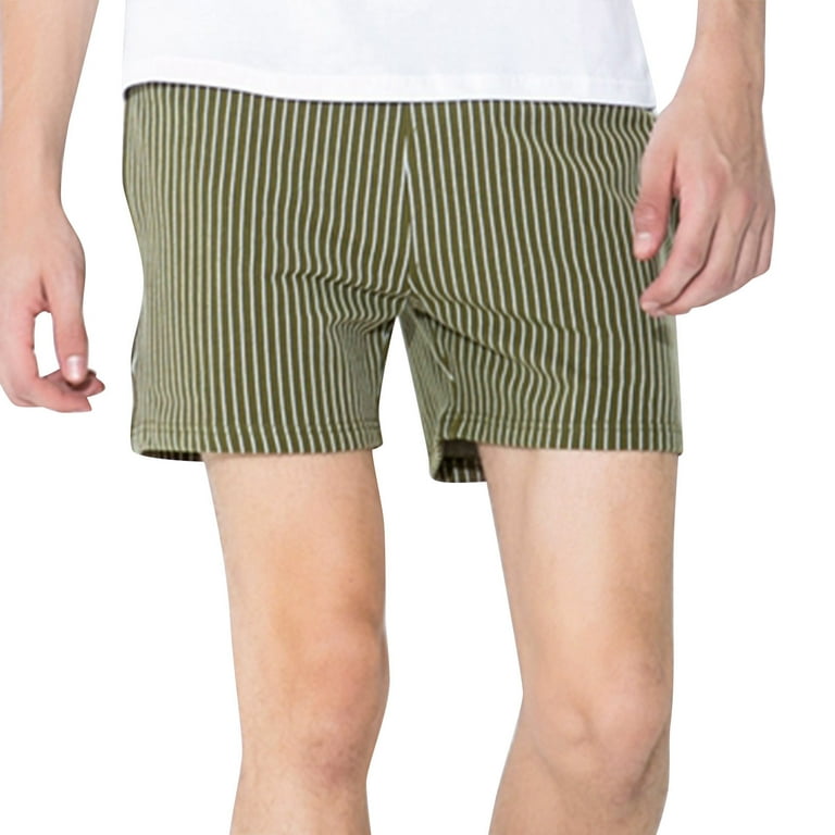 WILLBEST Mens Shorts 5 Inch 4 Pack Mens Summer Solid Color Big Pockets  Striped Pants Pocket Drawstring Loose Casual Sports Running Straight Shorts