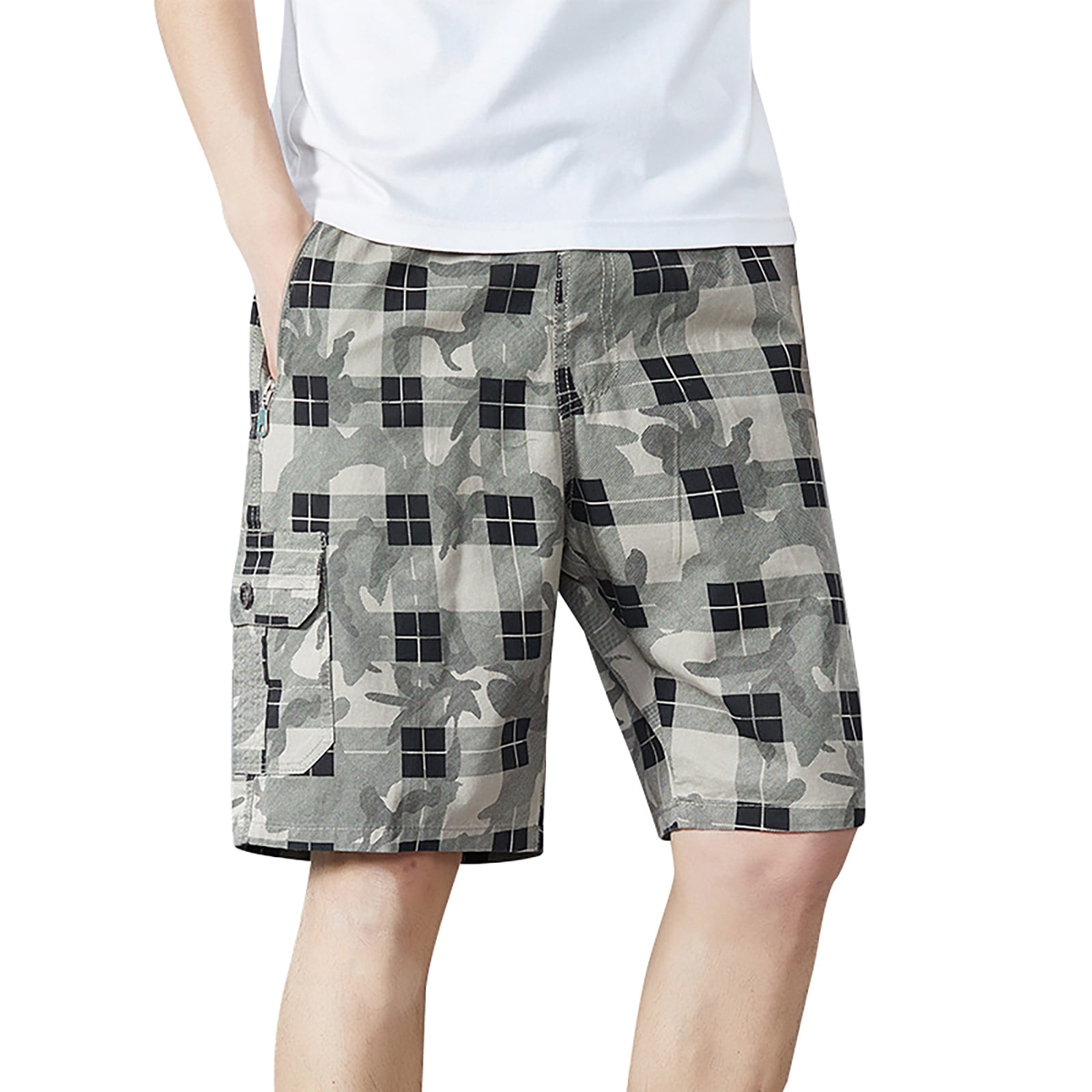 WILLBEST Mens Shorts 5 Inch Inseam Casual Mens Casual Mid Waist Pant