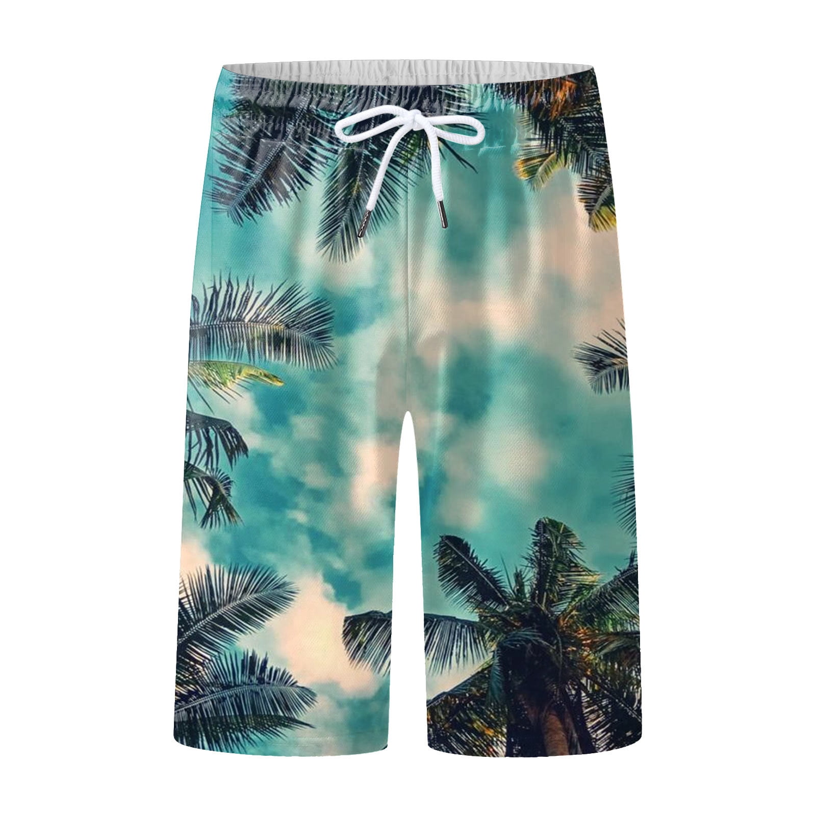 WILLBEST Mens Shorts 7 Inch Inseam Cargo Mens Summer Digital 3D Printed