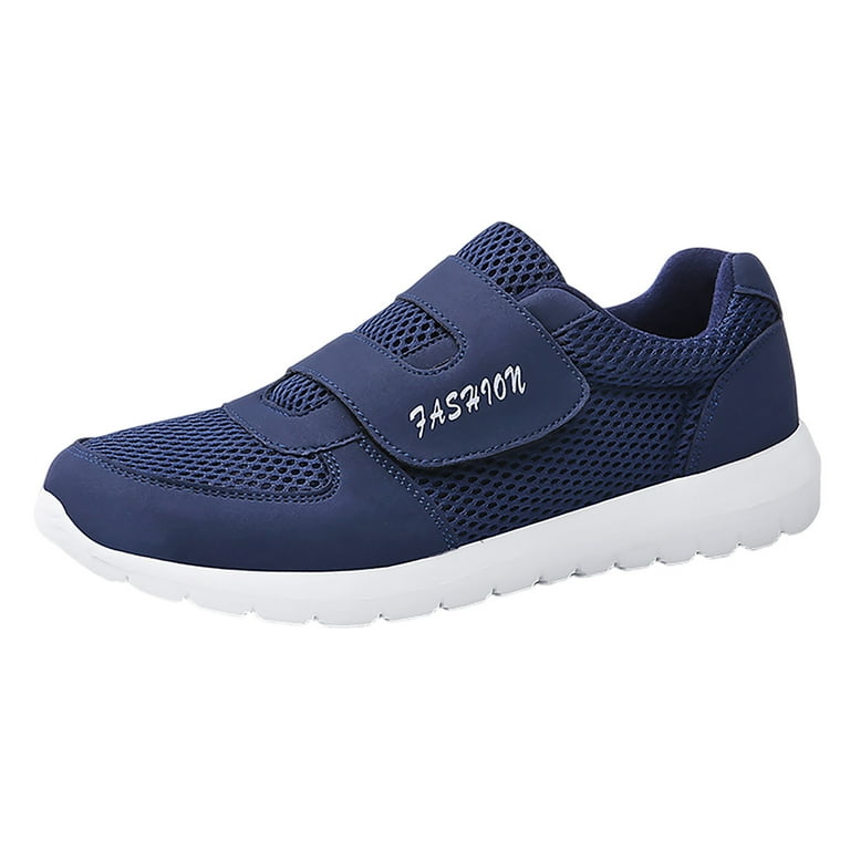 WILLBEST Mens Sneakers Size 9 1 2 Men S 2023 New Hook Loop Solid Color Fly Woven Mesh Breathable Running Shoes 2024