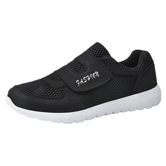 WILLBEST Mens Sneakers Size 9 1/2 Men'S 2023 New Hook Loop Solid Color Fly Woven Mesh Breathable Running Shoes 2024