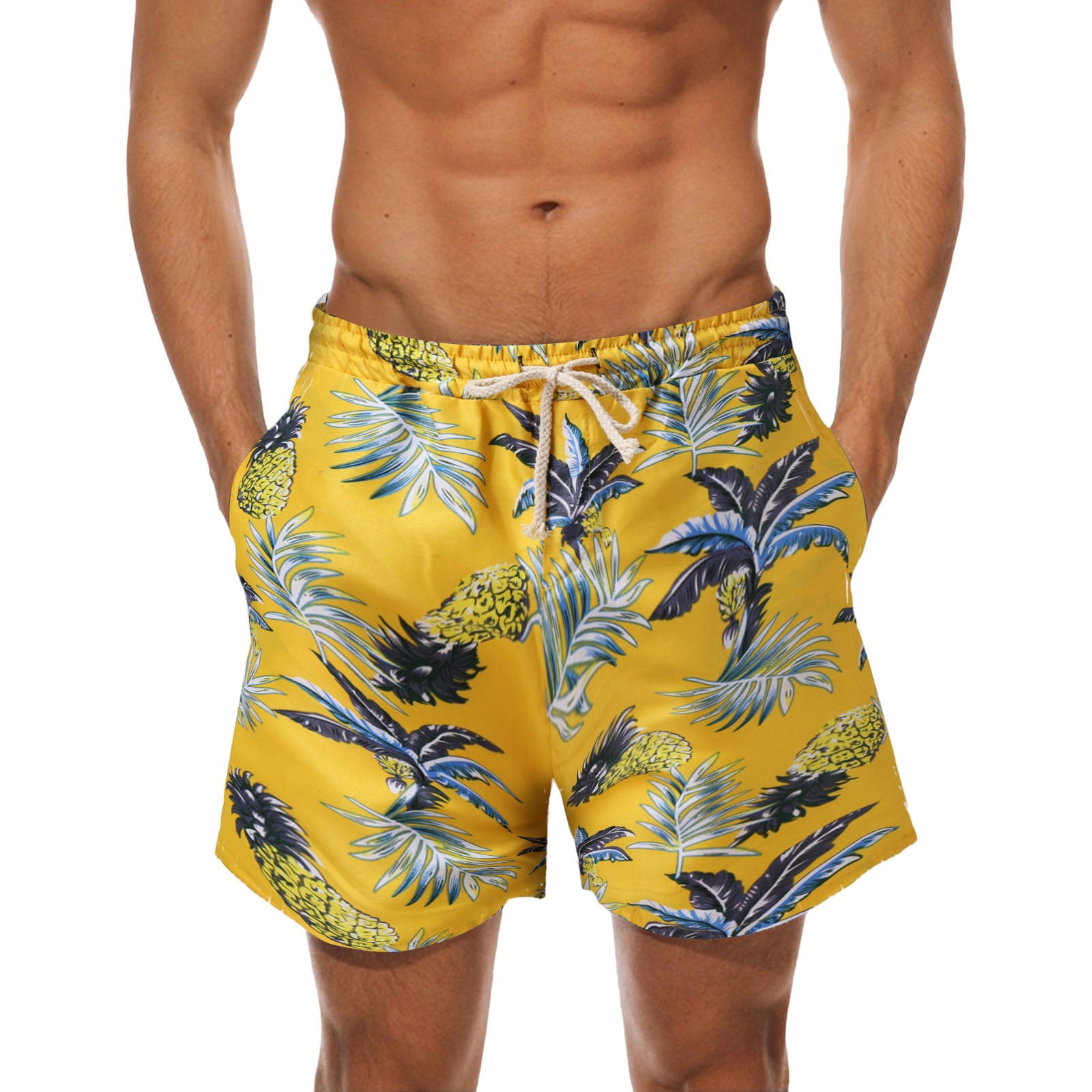 WILLBEST Mens Swim Trunks 9 Inch Men's Summer Fashion Casual Hawaiian ...