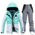 thumbnail image 1 of WILLBEST Outfits for Women Country Ski and Snowboard Jacket and Pants Set for Men and Women with Patchwork and Colorful Print and Warm, 1 of 4