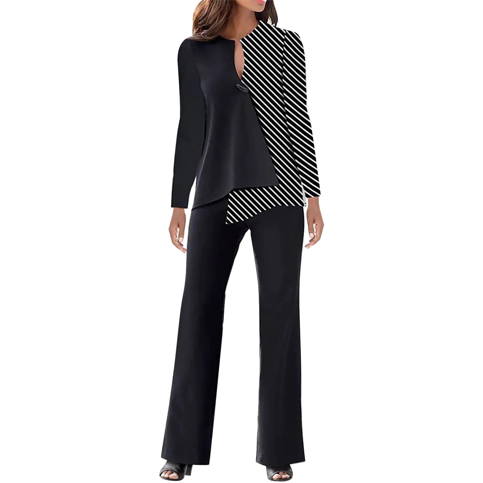 Casual Sleeveless V-Neck Tops Loose Pants Two-Piece Women's Suit