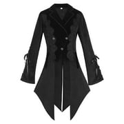WILLBEST Outfits for Women Womens Carnival Oktoberfest Retro Jacket Fashion Tuxedo Suit Collar Gothic Dress Mid Length Windbreaker
