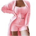 thumbnail image 1 of WILLBEST Outfits for Women Womens Winter Plush Casual Sportswear Solid Long Sleeves 3 Piece Outfits Gym Outfits for Women Set Fashion, 1 of 5