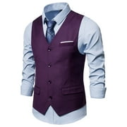 WILLBEST Pants New Suit Vest Men's Solid Color Casual Business Single Men's Clothing Sets