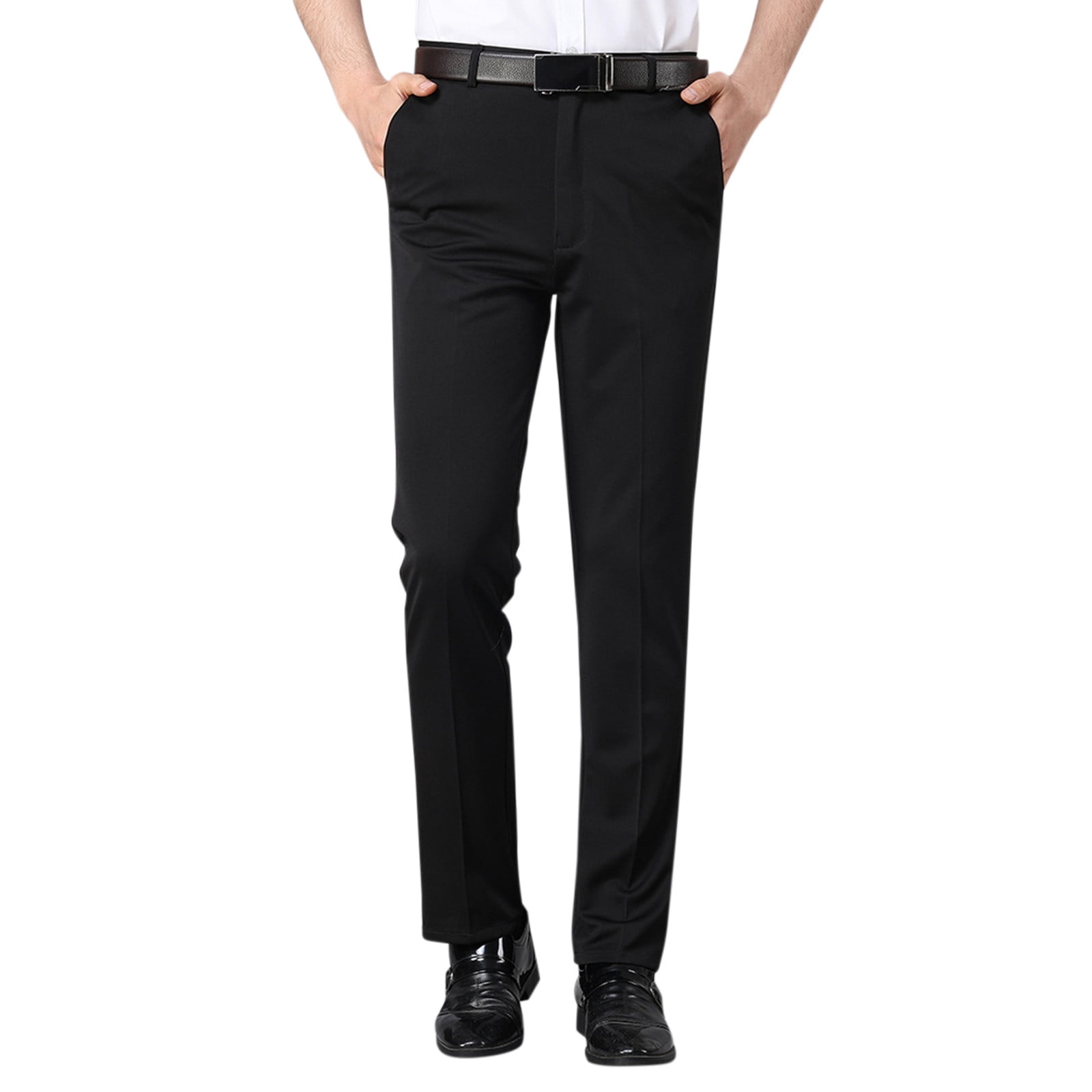 WILLBEST Pants for Men Jeans Relaxed Fit Male Casual Solid Slim Suit ...