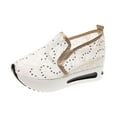 thumbnail image 1 of WILLBEST White Sneakers for Women Platform Ladies Fashion Breathable Lace Mesh Sequin Decoration Thick Sole Comfortable Casual Shoes, 1 of 5