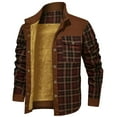 thumbnail image 1 of WILLBEST Jackets for Men Men's Winter Wool Lined Flannel Plaid Shirt Jacket with Button Hooded Long Sleeved Jacket, 1 of 2