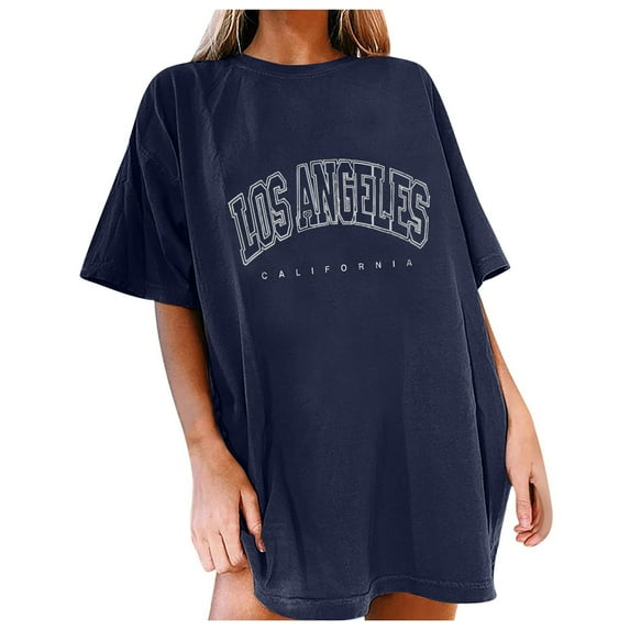 WILLBEST Women Summer Tops 2024 Cotton Women Round Neck Short Sleeve New Year Printing Casual T Shirt Tops