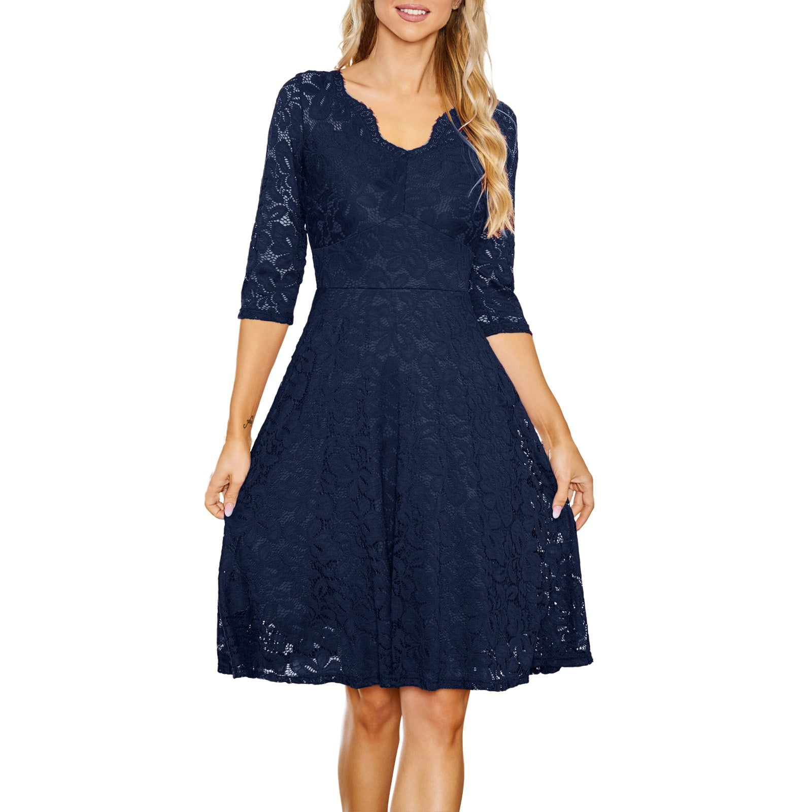 navy blue and gold dress Prom Gown with Glitter CL12223 Size(<a href=